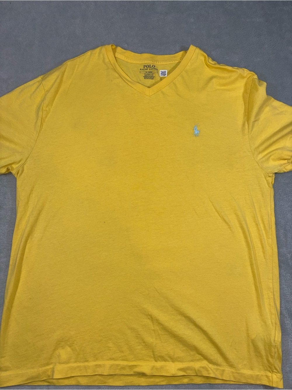 Polo Ralph Lauren Men's Yellow V-Neck T-Shirt - Size Medium